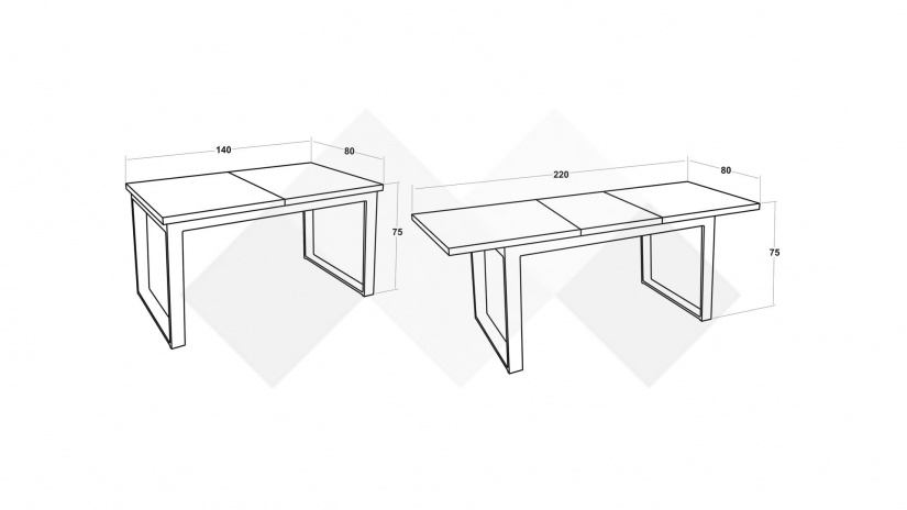 Трапезна маса Неста разтегателни светла сонома - изглед 4
