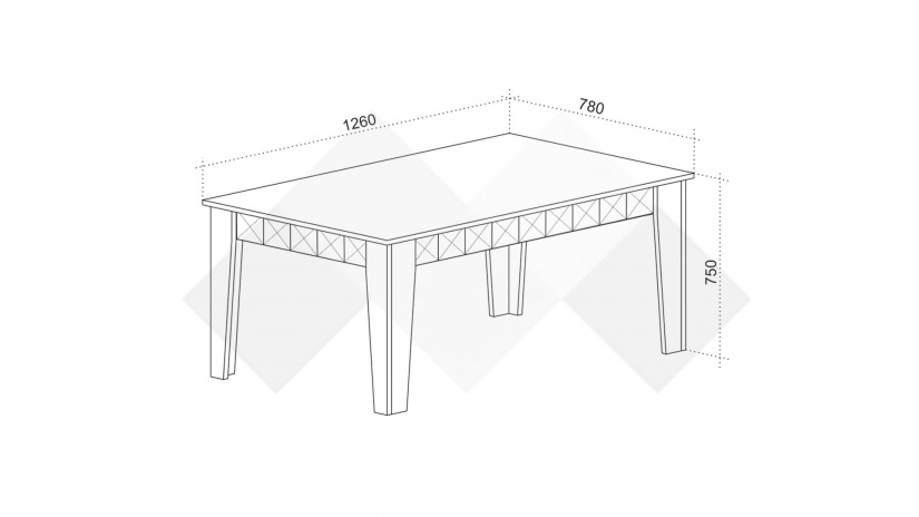 Трапезна маса Ница неразтегателни дъб навара - изглед 2
