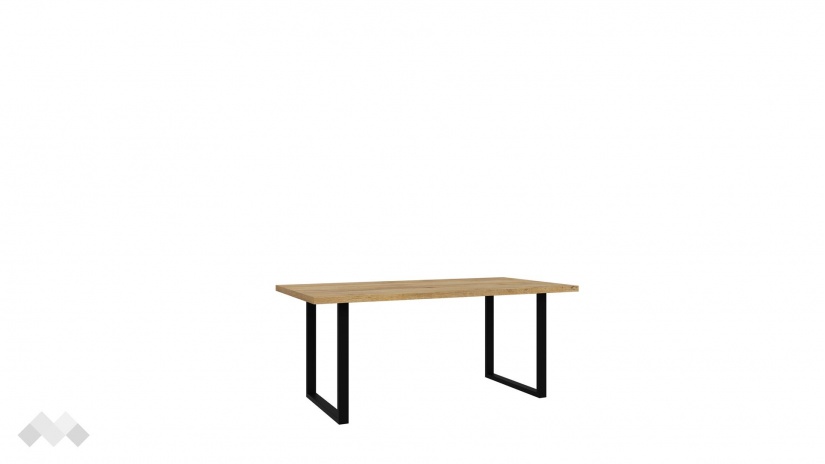 Трапезна маса Никодис неразтегателни дъб натурал с черен мат - изглед 3