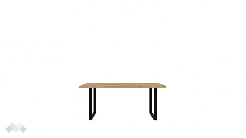Трапезна маса Никодис неразтегателни дъб натурал с черен мат - изглед 2