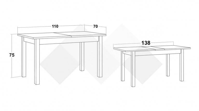 Трапезна маса Нати M разтегателни орех - изглед 3
