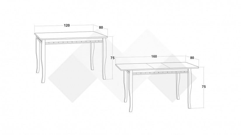 Трапезна маса Париж M разтегателни патина - изглед 3