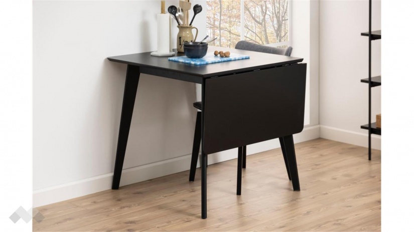 Трапезна маса Роксби разтегателни черен мат - изглед 1