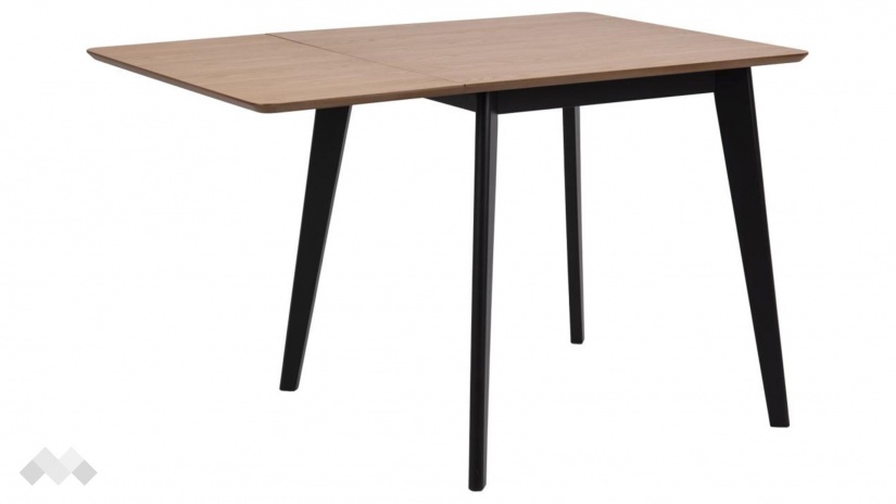 Трапезна маса Роксби разтегателни дъб натурал с черно - изглед 3 - МебелМаг Трапезна маса Роксби разтегателни дъб натурал с черно - изглед 3