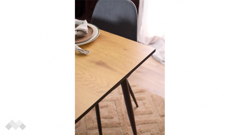 Трапезна маса Уилма неразтегателни дъб натурал с черено - изглед 3 - МебелМаг Трапезна маса Уилма неразтегателни дъб натурал с черено - изглед 3