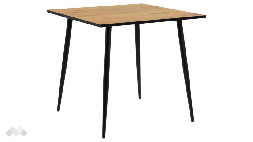 Трапезна маса Уилма неразтегателни дъб натурал с черно - изглед 1