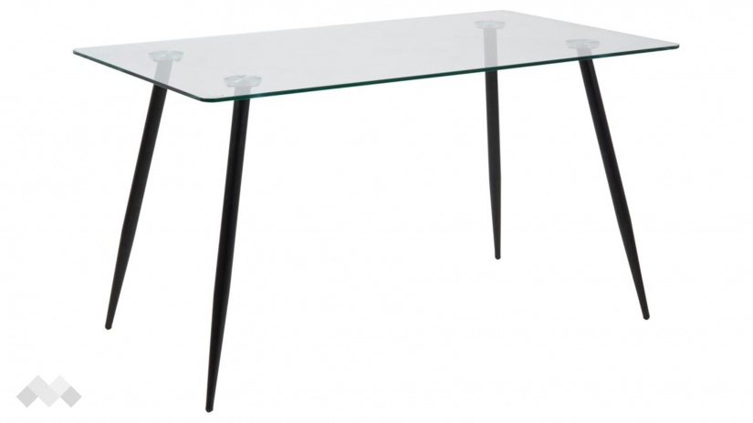 Трапезна маса Уилма неразтегателни стъкло с черно - изглед 1 - МебелМаг Трапезна маса Уилма неразтегателни стъкло с черно - изглед 1