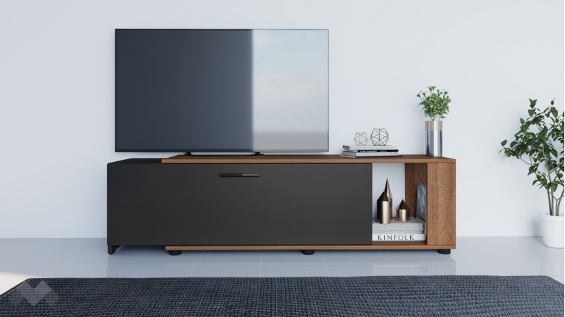 ТВ шкаф Ангел песаро с графит - изглед 3 - МебелМаг ТВ шкаф Ангел песаро с графит - изглед 3