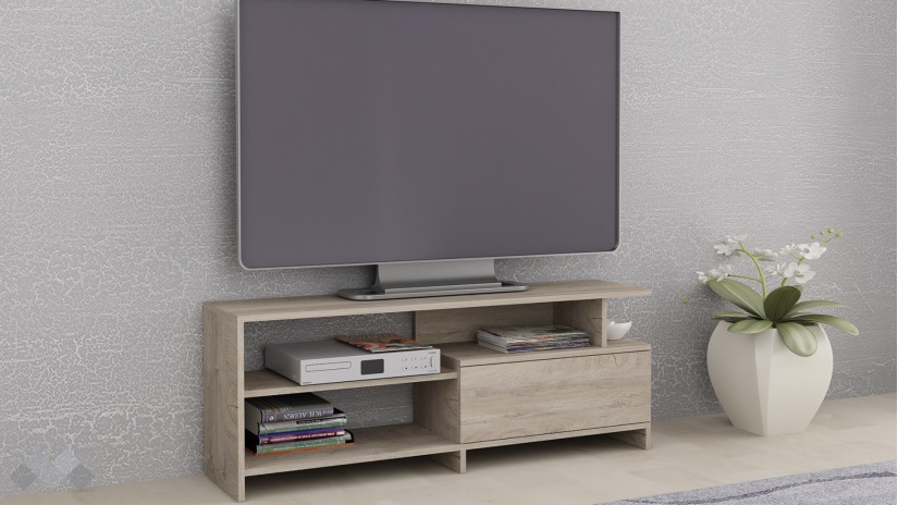 ТВ шкаф Кейти дъб суров - изглед 1 - МебелМаг ТВ шкаф Кейти дъб суров - изглед 1