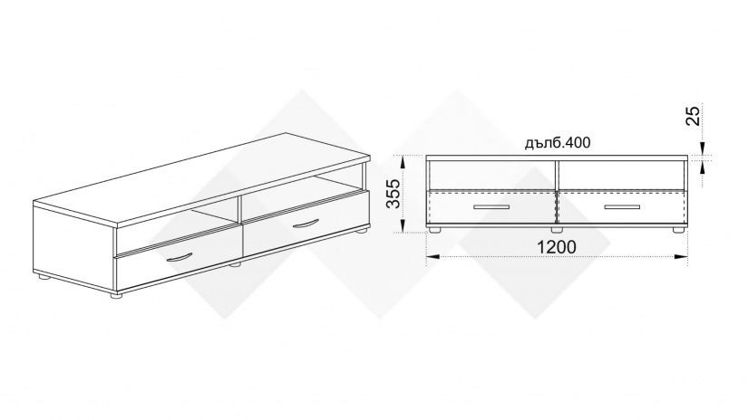 ТВ шкаф Лизи сонома арвен - изглед 2