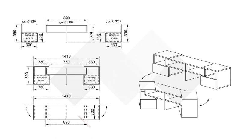 ТВ шкаф Мойри сонома арвен - изглед 3