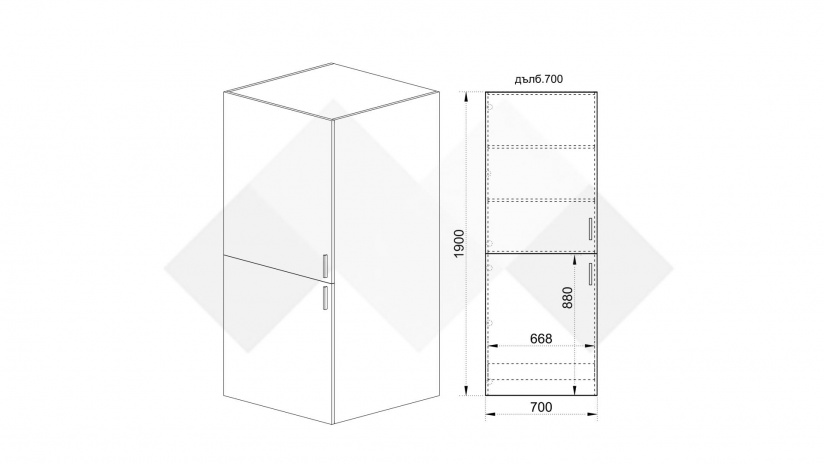 Висок шкаф Айлин сонома арвен - изглед 3