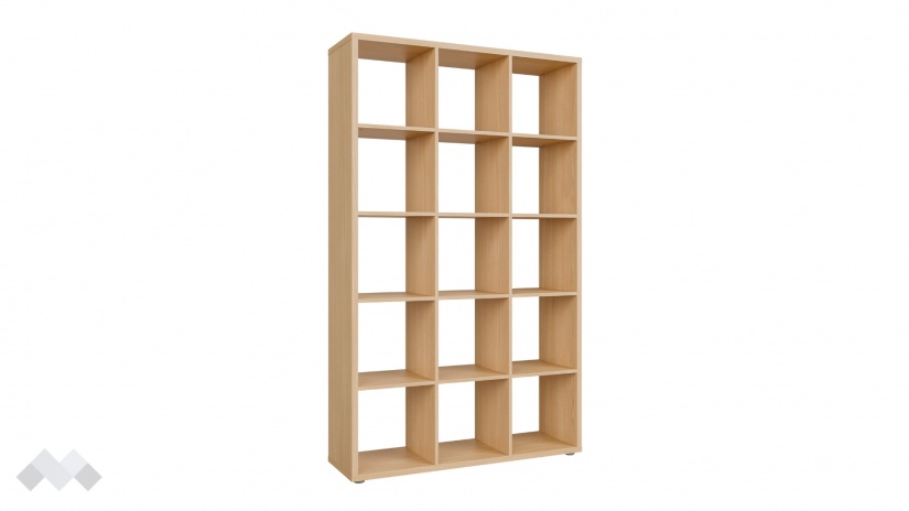 Висока етажерка Мауро с открити рафтове елегантен дъб - изглед 2