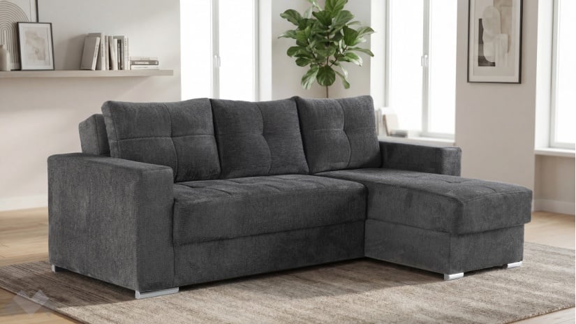 Ъглов диван Алтеа универсален ъгъл графит - изглед 1