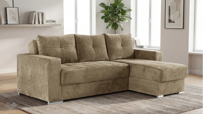 Ъглов диван Алтеа универсален ъгъл кафяв - изглед 1