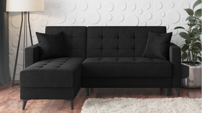 Ъглов диван Амалия универсален ъгъл черен - изглед 4
