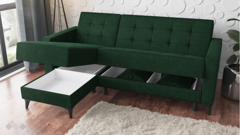 Ъглов диван Амалия универсален ъгъл зелен - изглед 6