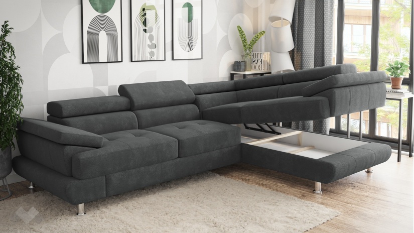 Ъглов диван Авола с посока сив - изглед 3