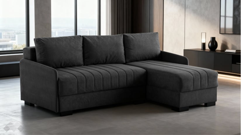 Ъглов диван Бета универсален ъгъл сив - изглед 1