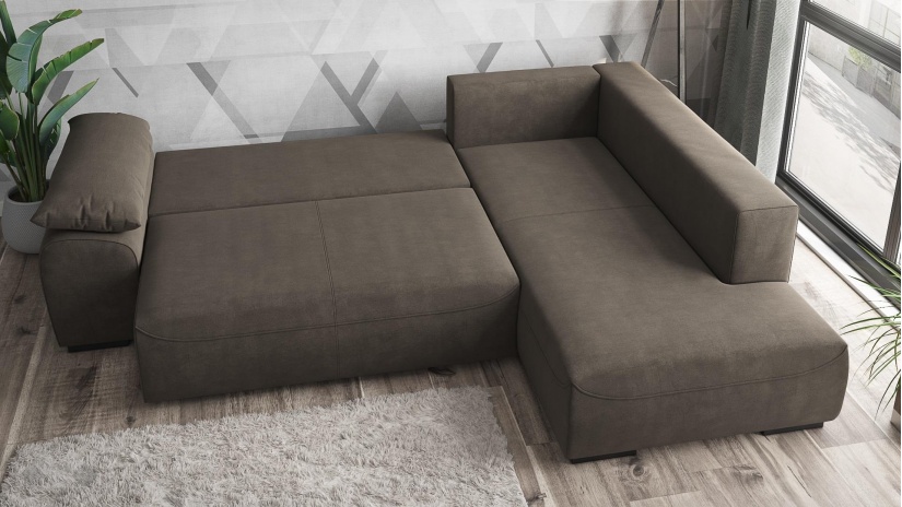 Ъглов диван Билбао с посока кафяв - изглед 4
