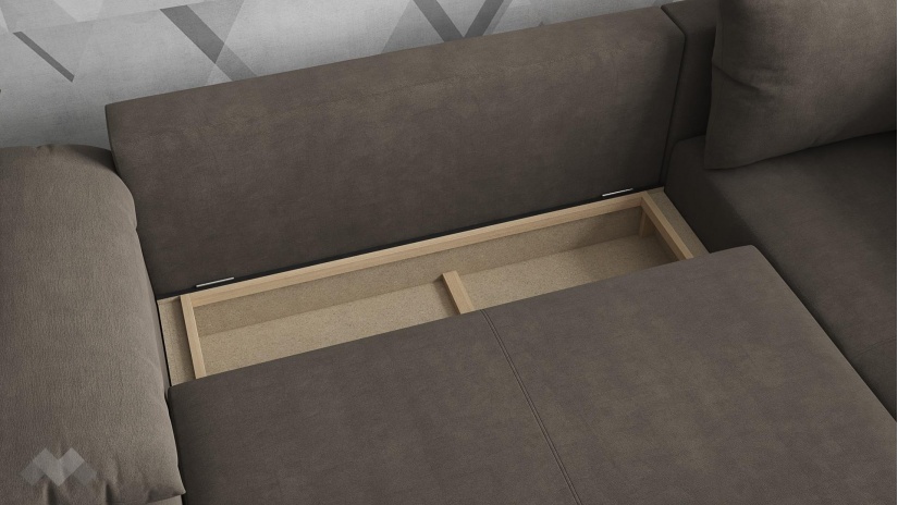 Ъглов диван Билбао с посока кафяв - изглед 3