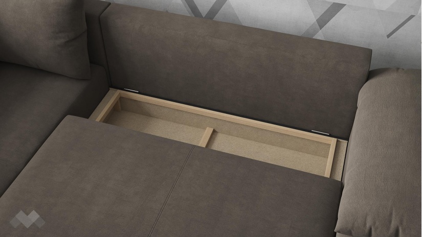 Ъглов диван Билбао с посока кафяв - изглед 3