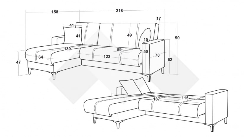 Ъглов диван Браво универсален ъгъл кафяв - изглед 11 - МебелМаг Ъглов диван Браво универсален ъгъл кафяв - изглед 11