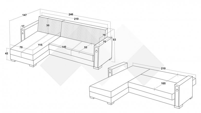 Ъглов диван Дестини универсален ъгъл зелен - изглед 10