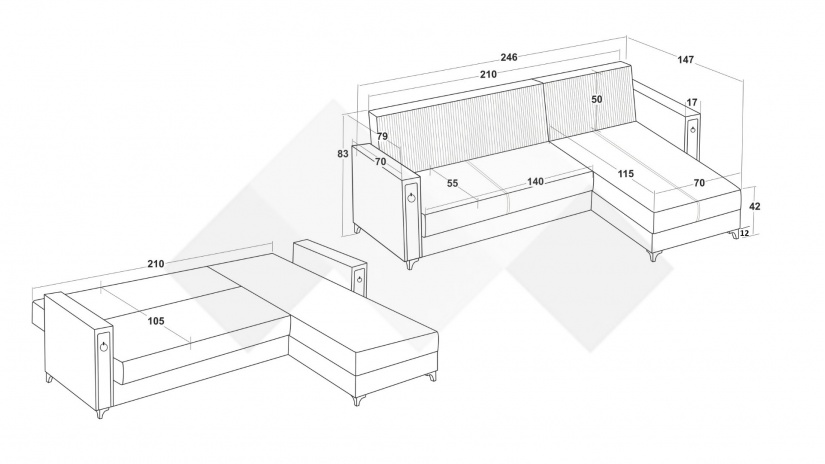 Ъглов диван Дестини универсален ъгъл зелен - изглед 9