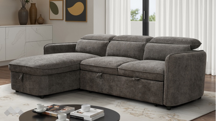 Ъглов диван Ерго универсален кафяв - изглед 2