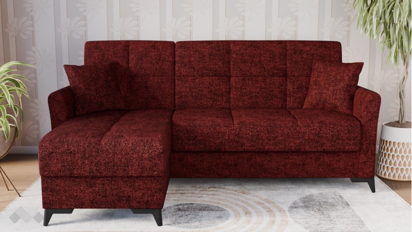 Ъглов диван Хавиер универсален бордо - изглед 2