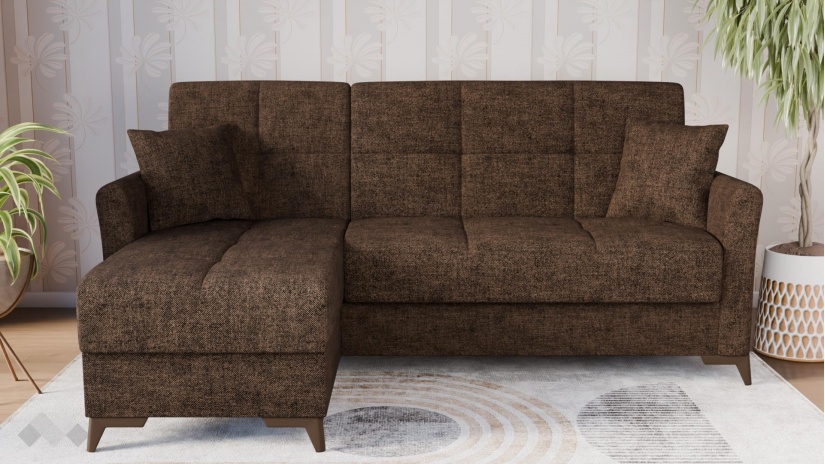 Ъглов диван Хавиер универсален кафяв - изглед 2