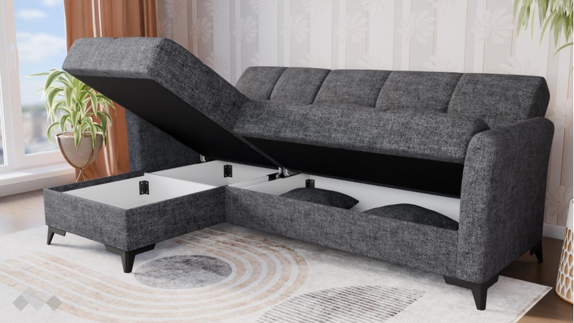 Ъглов диван Хавиер универсален сив - изглед 3