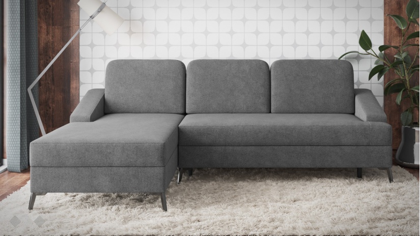 Ъглов диван Латвия с посока сив - изглед 2 - МебелМаг Ъглов диван Латвия с посока сив - изглед 2