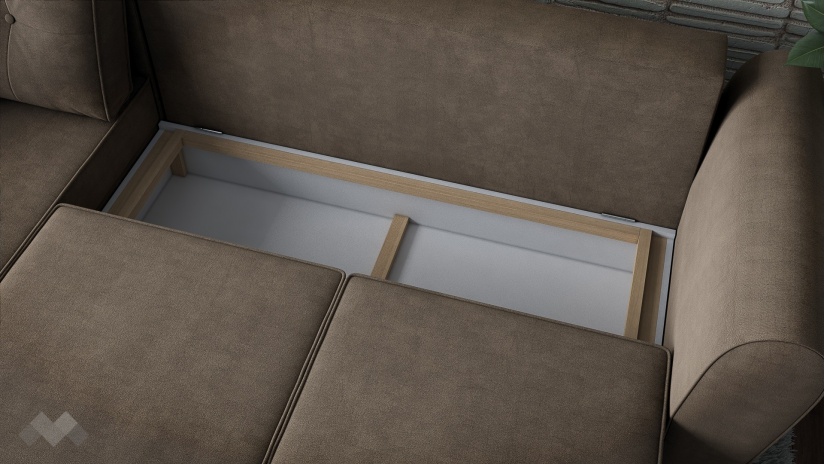 Ъглов диван Марлен с посока кафяв - изглед 3