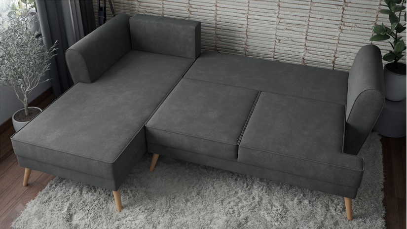 Ъглов диван Марлен с посока графит - изглед 4