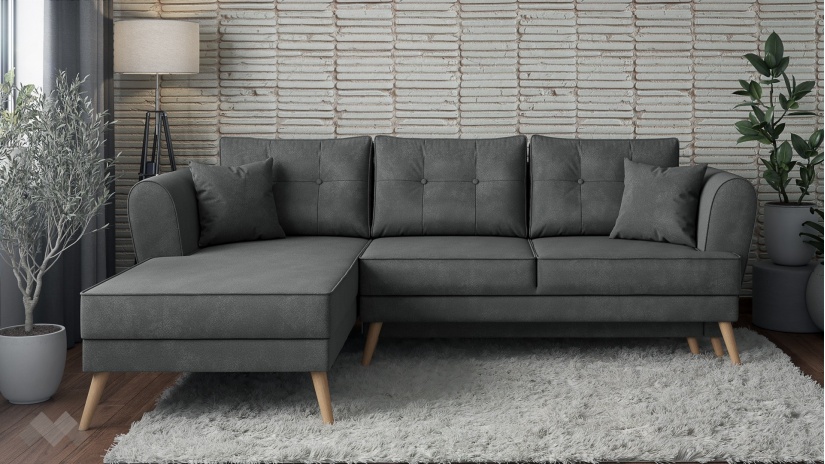 Ъглов диван Марлен с посока графит - изглед 2