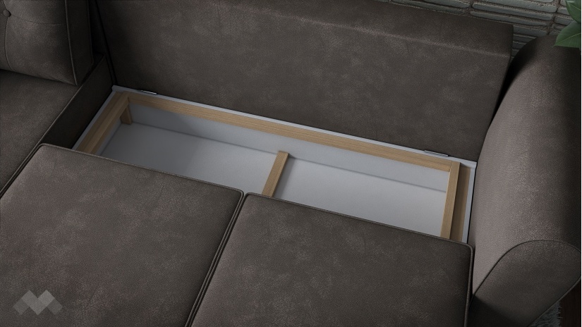 Ъглов диван Марлен с посока кафяв - изглед 3 - МебелМаг Ъглов диван Марлен с посока кафяв - изглед 3