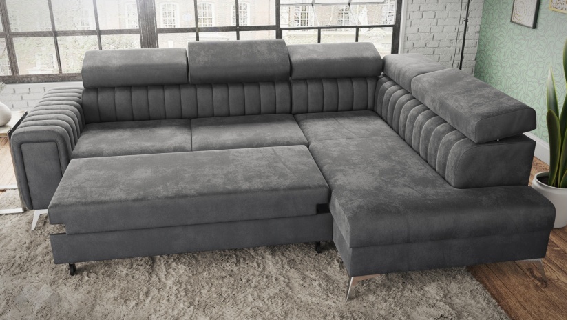 Ъглов диван Монблан с посока сив - изглед 6
