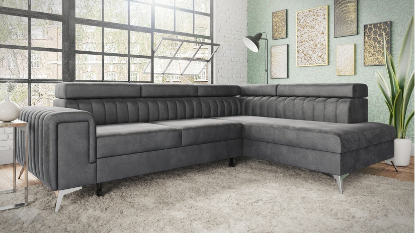 Ъглов диван Монблан с посока сив - изглед 4