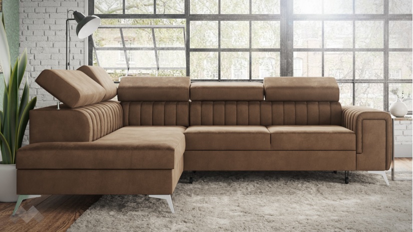 Ъглов диван Монблан с посока кафяв - изглед 2
