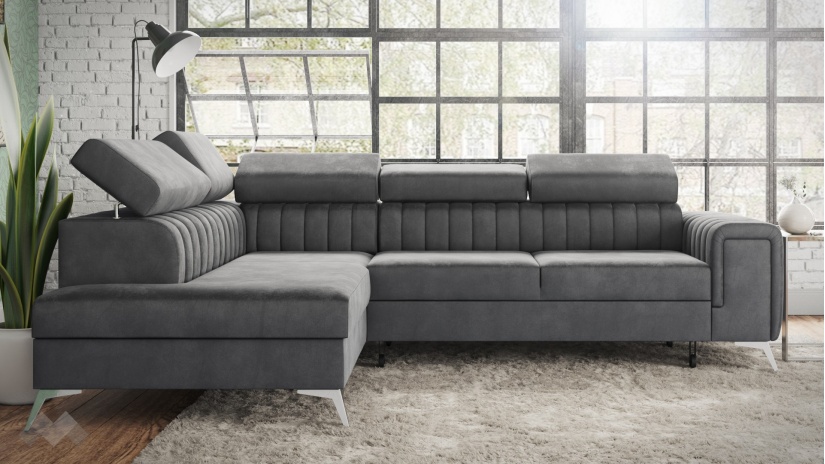 Ъглов диван Монблан с посока сив - изглед 2