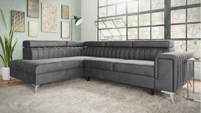 Ъглов диван Монблан с посока сив - изглед 4