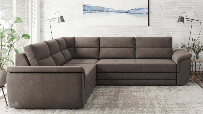 Ъглов диван Моника с посока кафяв - изглед 2