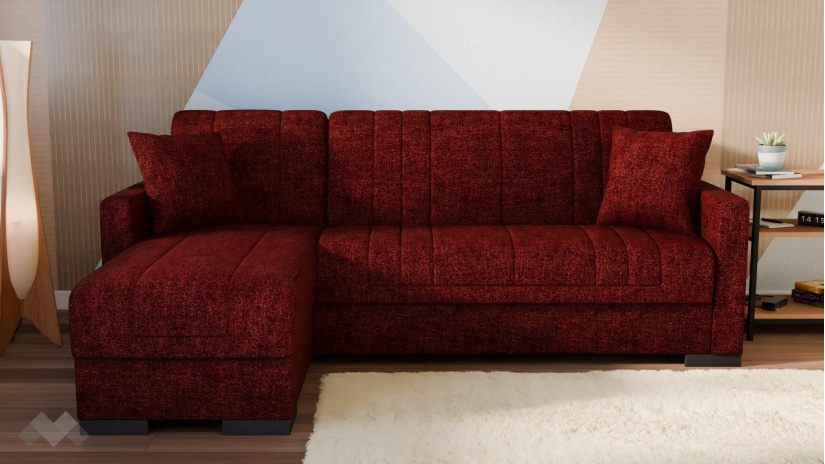 Ъглов диван Наваро универсален ъгъл бордо - изглед 2 - МебелМаг Ъглов диван Наваро универсален ъгъл бордо - изглед 2