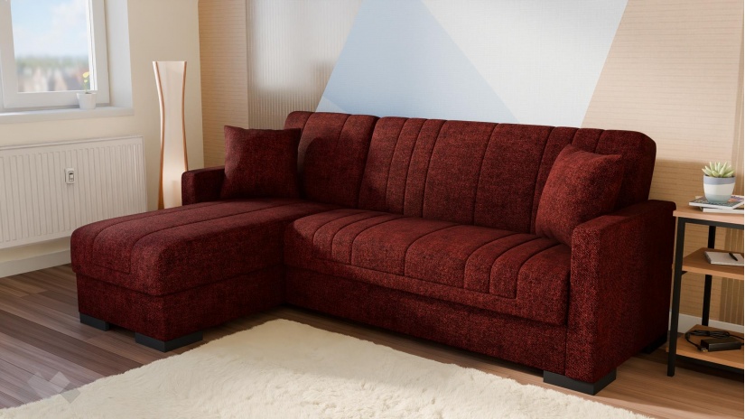 Ъглов диван Наваро универсален ъгъл бордо - изглед 1 - МебелМаг Ъглов диван Наваро универсален ъгъл бордо - изглед 1