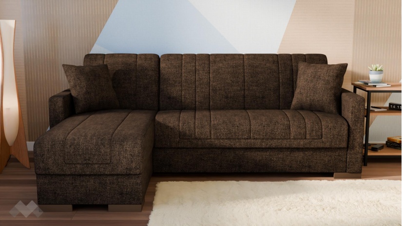Ъглов диван Наваро универсален ъгъл кафяв - изглед 2 - МебелМаг Ъглов диван Наваро универсален ъгъл кафяв - изглед 2