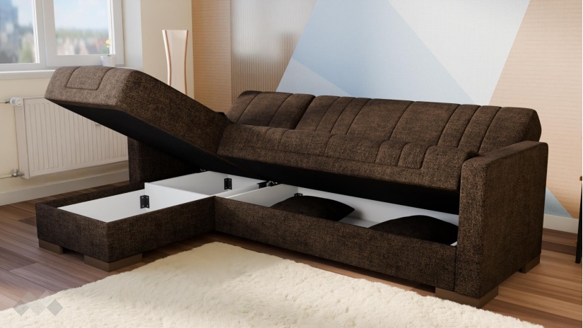 Ъглов диван Наваро универсален ъгъл кафяв - изглед 3 - МебелМаг Ъглов диван Наваро универсален ъгъл кафяв - изглед 3