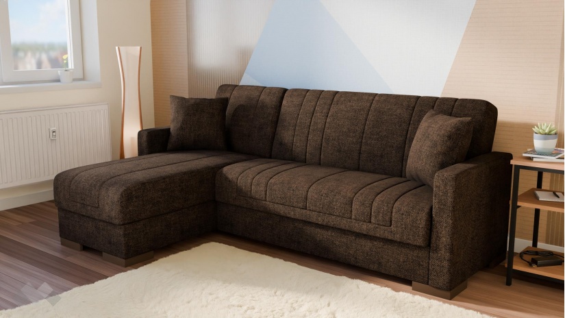 Ъглов диван Наваро универсален ъгъл кафяв - изглед 1 - МебелМаг Ъглов диван Наваро универсален ъгъл кафяв - изглед 1