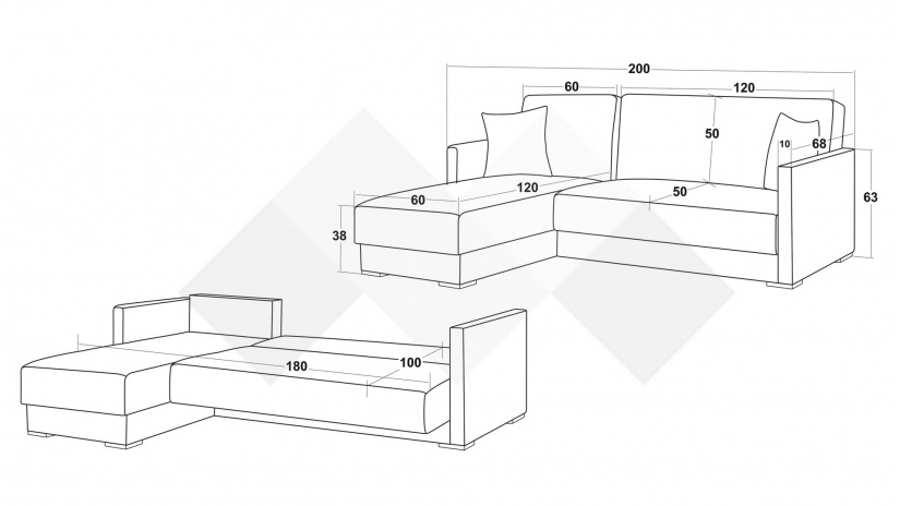 Ъглов диван Наваро универсален ъгъл бордо - изглед 6 - МебелМаг Ъглов диван Наваро универсален ъгъл бордо - изглед 6